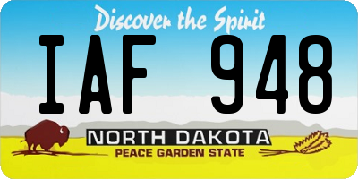 ND license plate IAF948