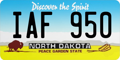 ND license plate IAF950