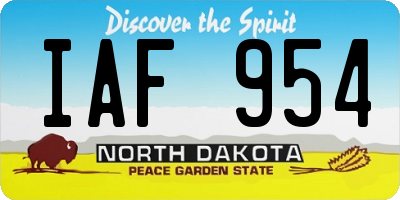 ND license plate IAF954