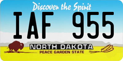 ND license plate IAF955