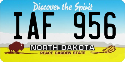 ND license plate IAF956
