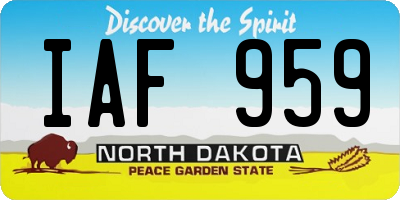 ND license plate IAF959