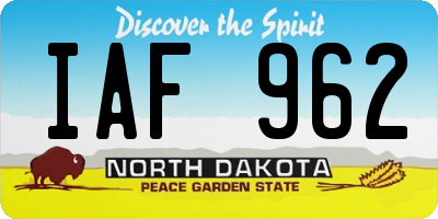 ND license plate IAF962