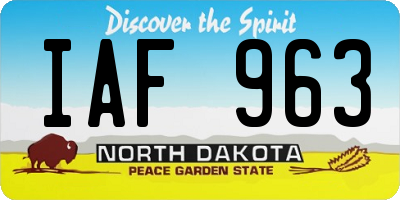 ND license plate IAF963