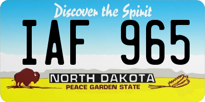ND license plate IAF965
