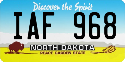 ND license plate IAF968