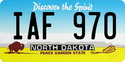 ND license plate IAF970