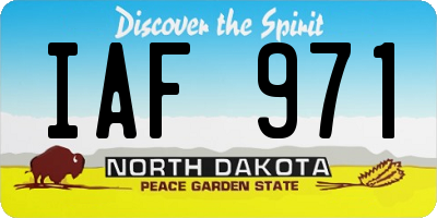 ND license plate IAF971