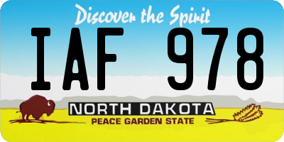 ND license plate IAF978