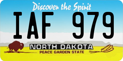ND license plate IAF979