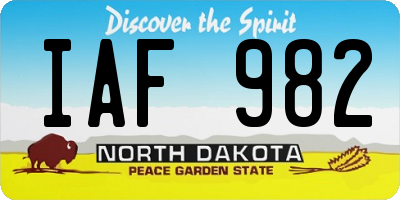 ND license plate IAF982