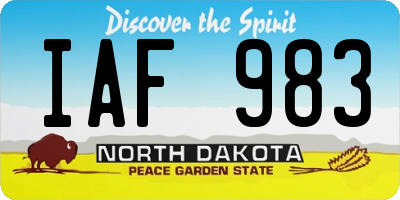 ND license plate IAF983