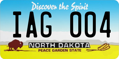 ND license plate IAG004