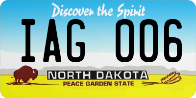 ND license plate IAG006