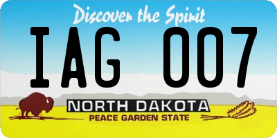 ND license plate IAG007