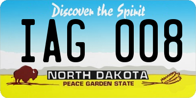 ND license plate IAG008