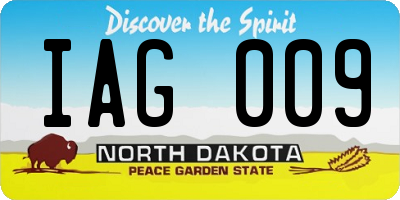 ND license plate IAG009