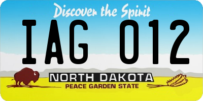 ND license plate IAG012