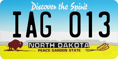 ND license plate IAG013