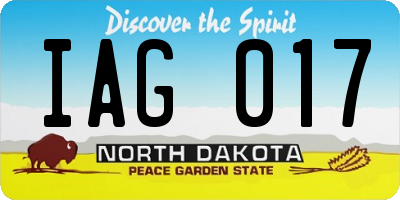 ND license plate IAG017