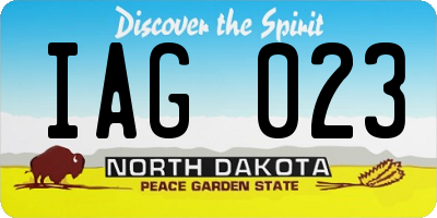 ND license plate IAG023