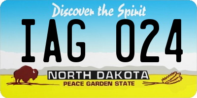ND license plate IAG024