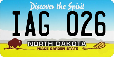 ND license plate IAG026