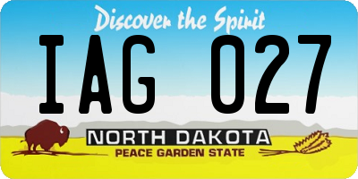 ND license plate IAG027