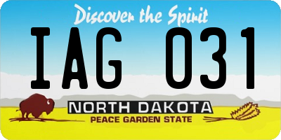 ND license plate IAG031