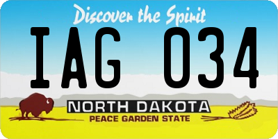 ND license plate IAG034