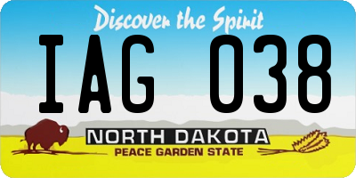 ND license plate IAG038