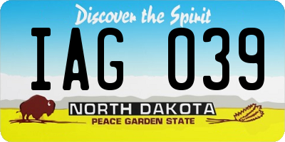 ND license plate IAG039