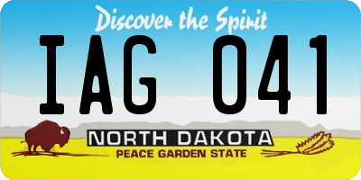 ND license plate IAG041