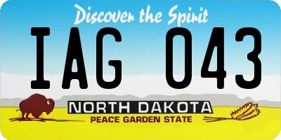 ND license plate IAG043