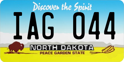 ND license plate IAG044