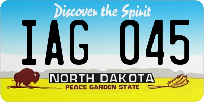 ND license plate IAG045