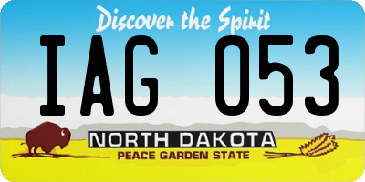 ND license plate IAG053