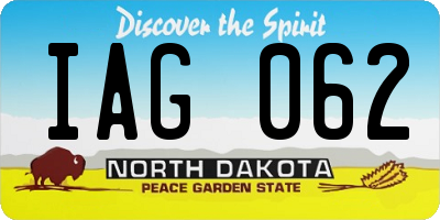 ND license plate IAG062