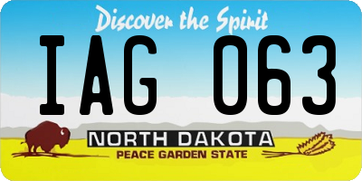 ND license plate IAG063