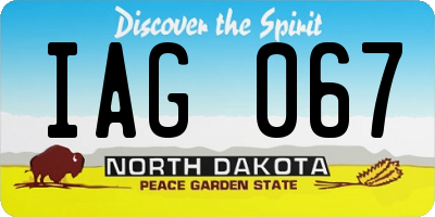 ND license plate IAG067