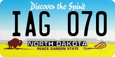 ND license plate IAG070