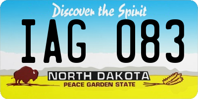 ND license plate IAG083