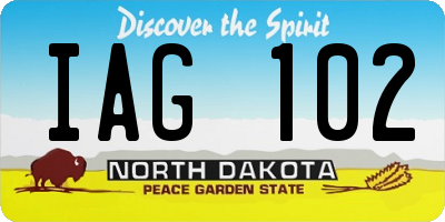 ND license plate IAG102