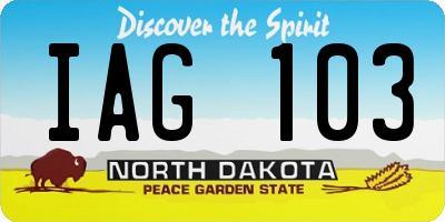 ND license plate IAG103