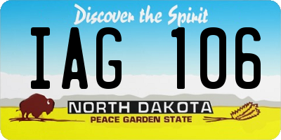 ND license plate IAG106