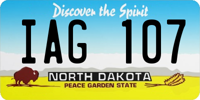 ND license plate IAG107