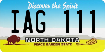 ND license plate IAG111