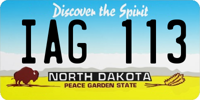 ND license plate IAG113