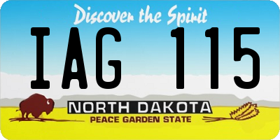 ND license plate IAG115