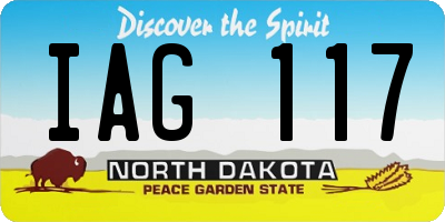 ND license plate IAG117